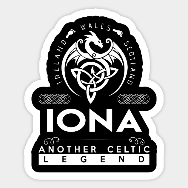 Iona Name T Shirt - Another Celtic Legend Iona Dragon Gift Item Sticker by harpermargy8920